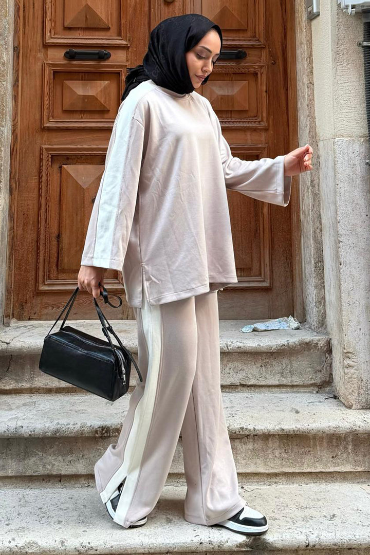 BNG Women Oyşo Yandan Şerit Takım Z5713 Bej - Saint John