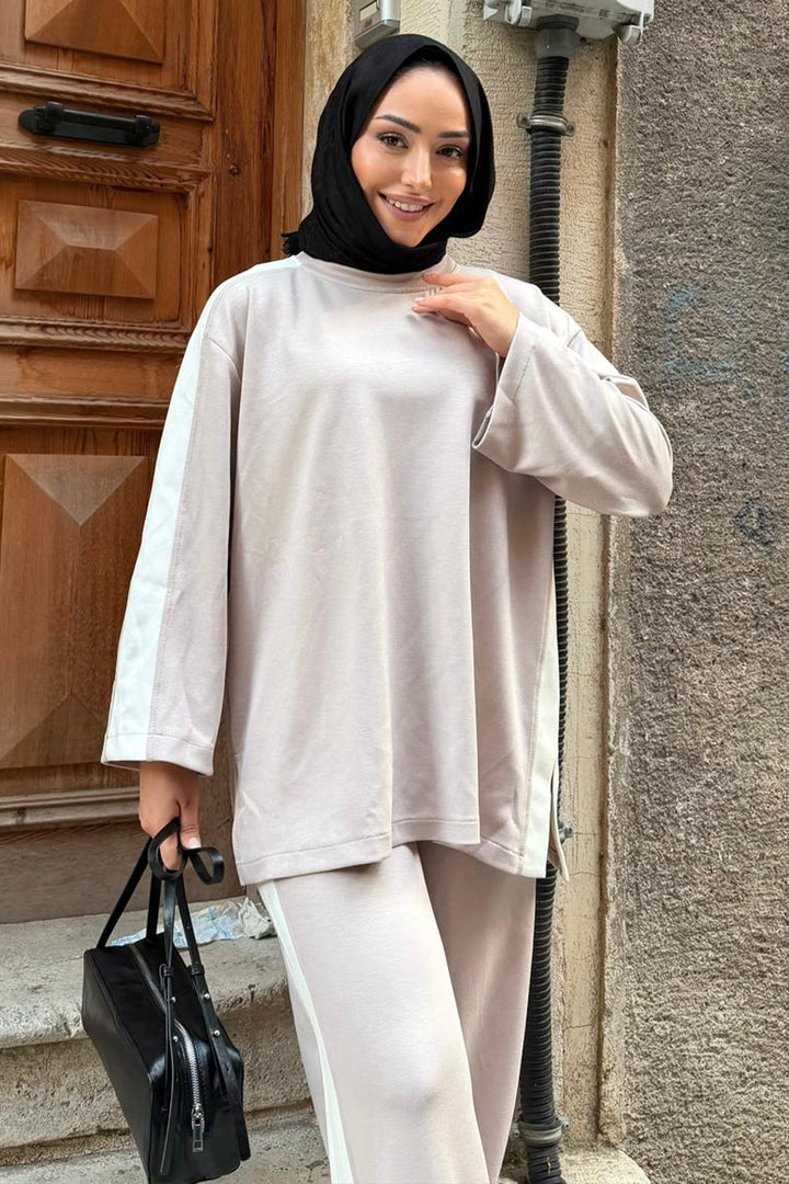 BNG Women Oyşo Yandan Şerit Takım Z5713 Bej - Saint John