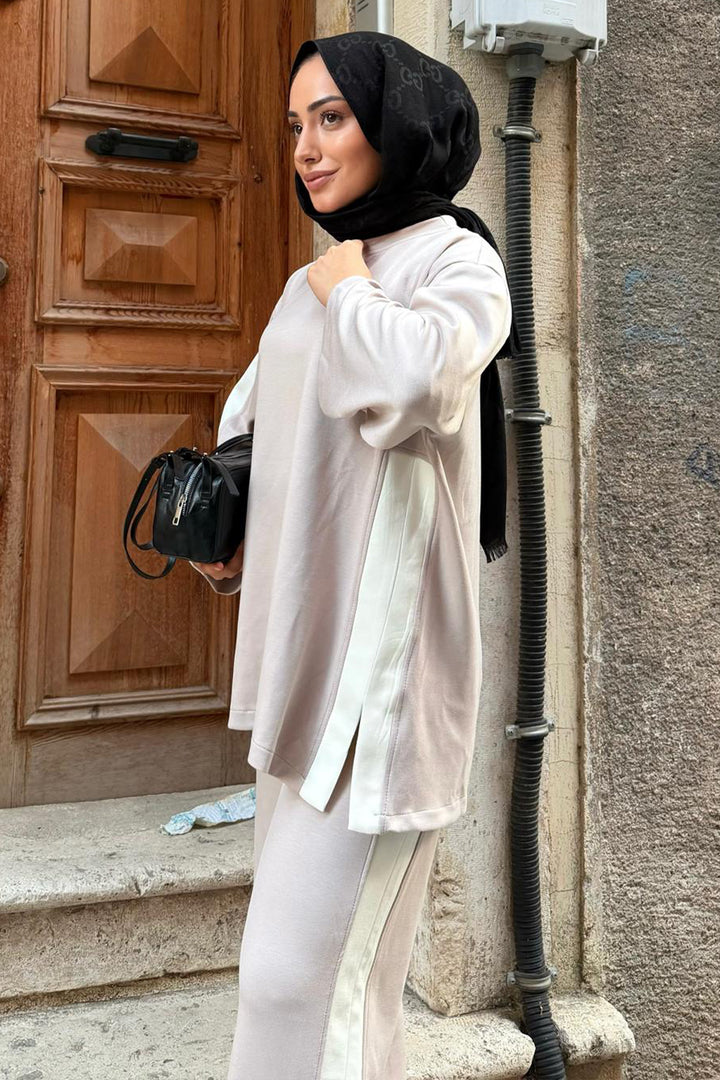 BNG Women Oyşo Yandan Şerit Takım Z5713 Bej - Saint John