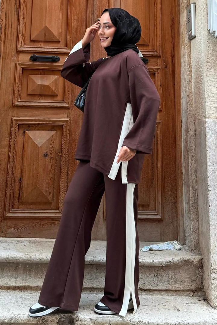 BNG Women Oyşo Side Stripe Set Z5713 Brown - Santa Catarina Otzolotepec