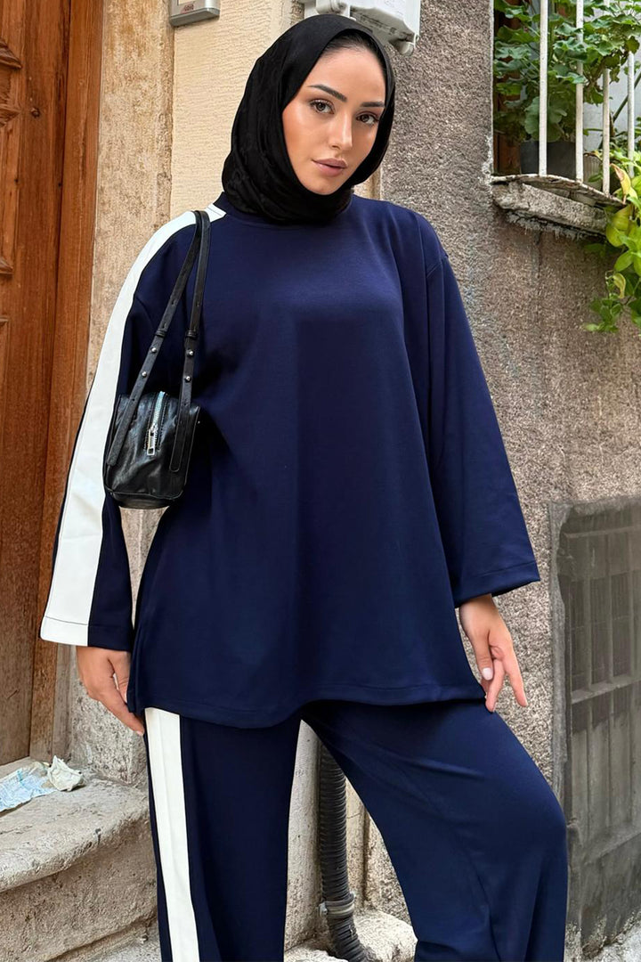 BNG Women Oyşo Yandan Şerit Takım Z5713 Lacivert - Cadereyta Jiménez