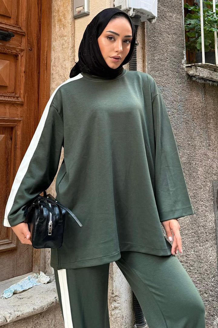 BNG Women Oyşo Yandan Şerit Takım Z5713 Zümrüt Yeşili - A Coruña