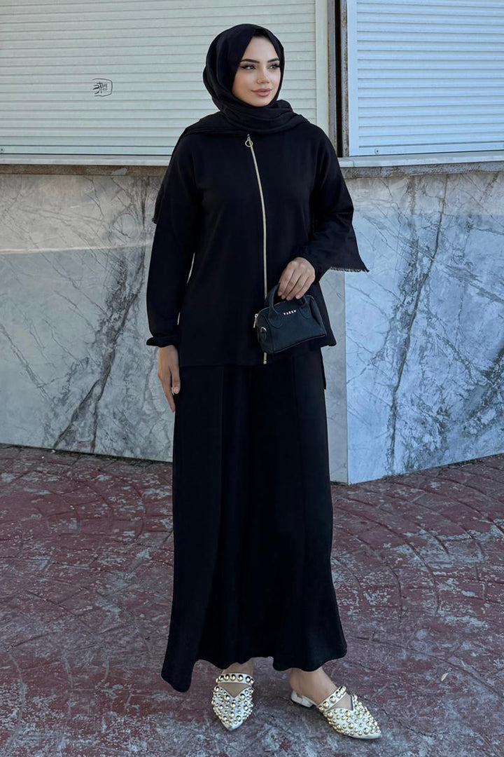 BNG Women Zippered Two-Piece Set Z5699 Black - Aspen Hill