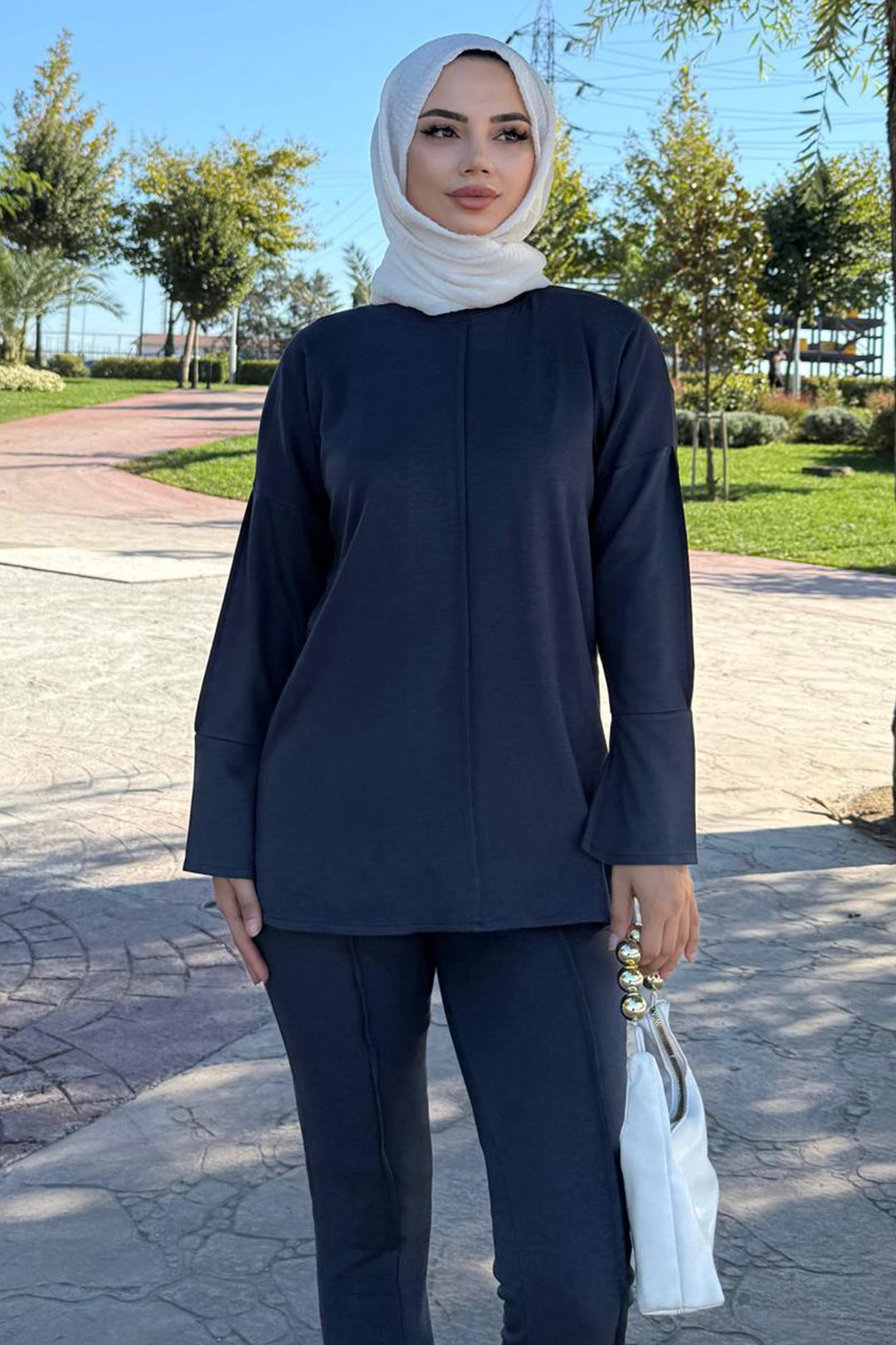 BNG Women Dikiş Detaylı İkili Takım Z5689 Antrasit - Cranston