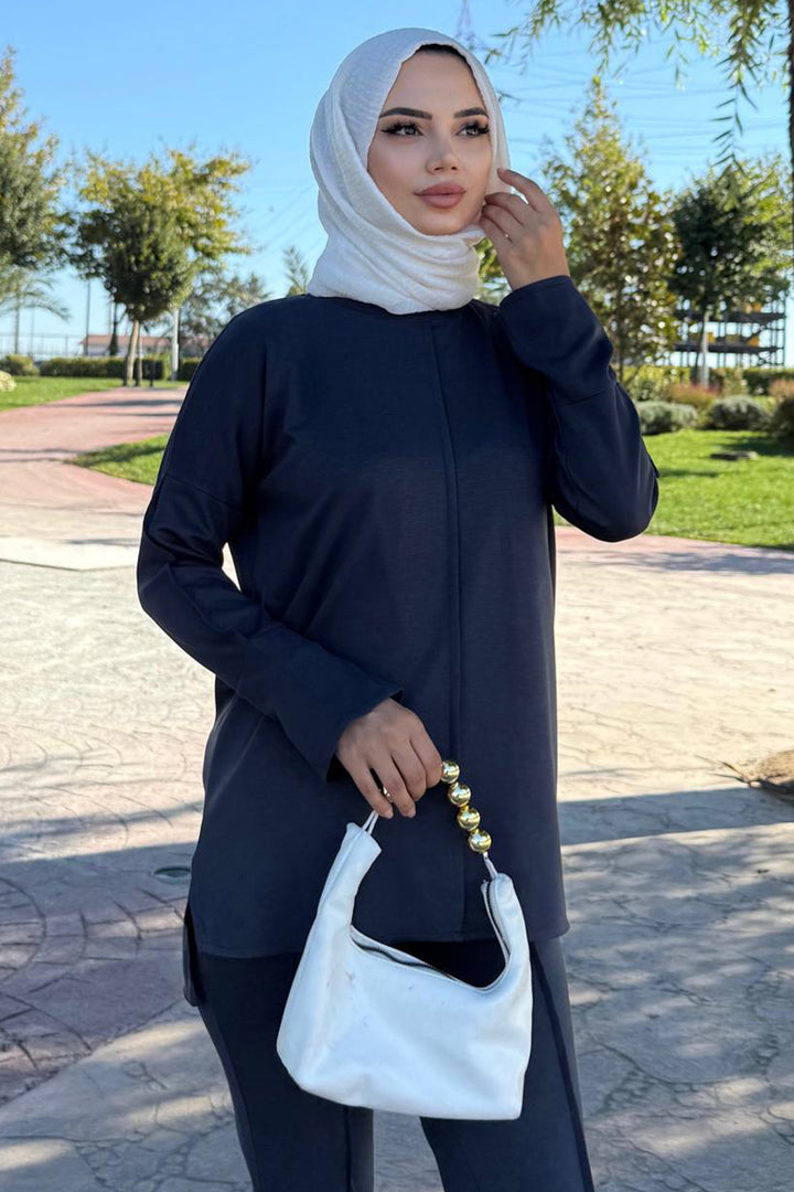 BNG Women Dikiş Detaylı İkili Takım Z5689 Antrasit - Cranston