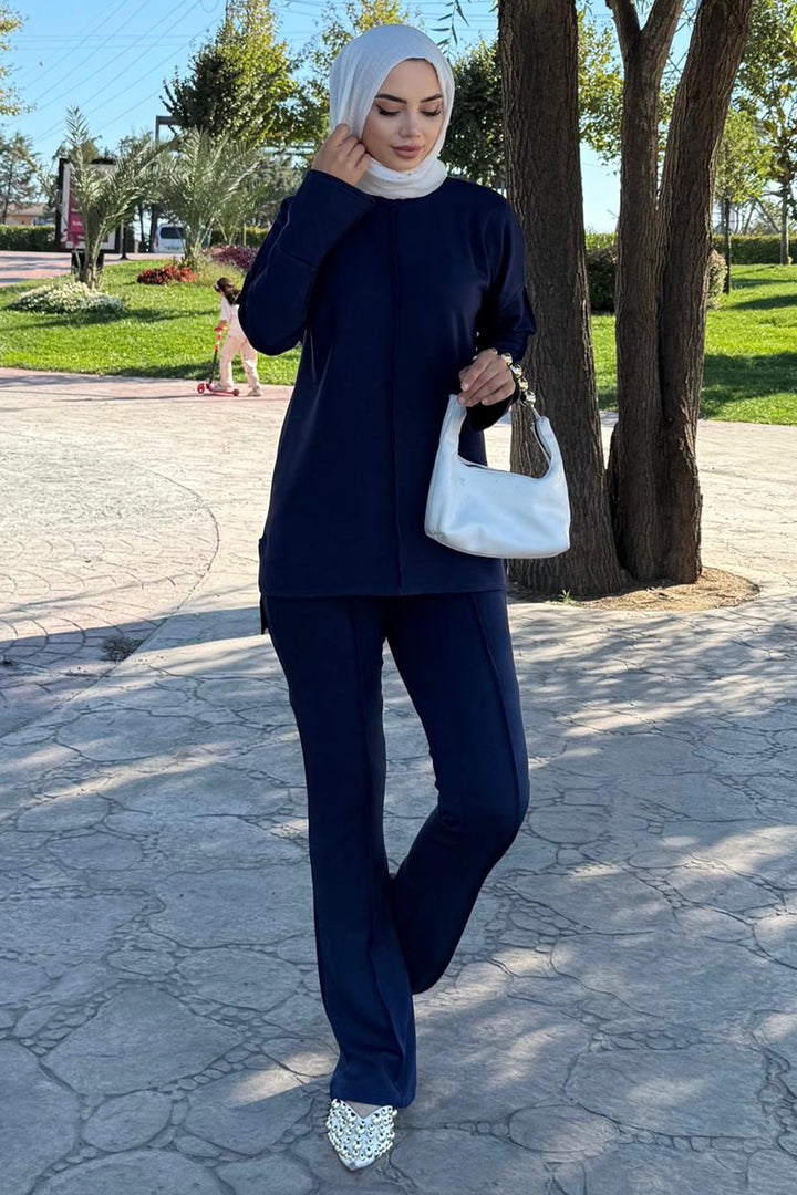 BNG Women Sewing Detailed Two-Piece Set Z5689 Navy - South Miami Heights