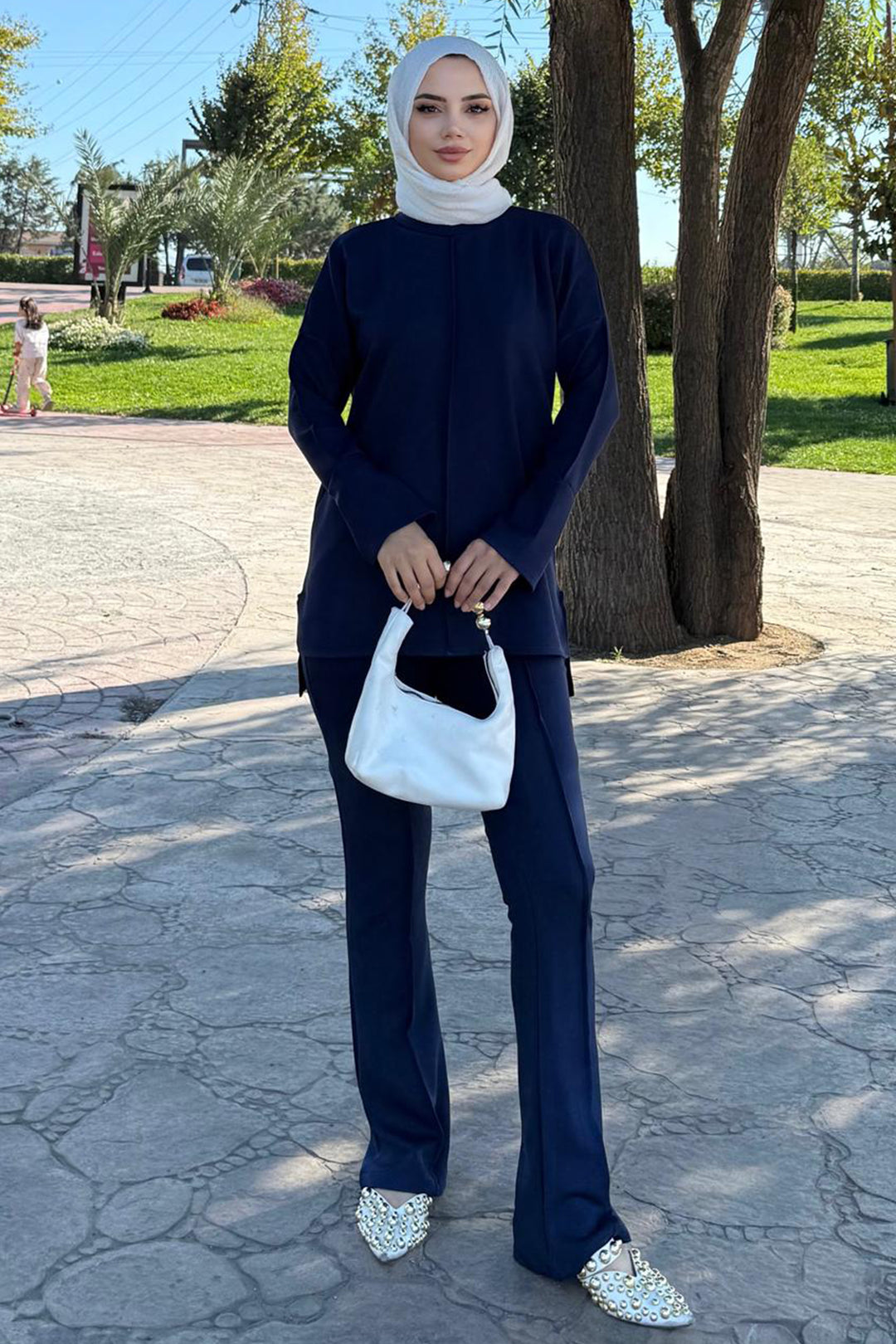 BNG Women Sewing Detailed Two-Piece Set Z5689 Navy - South Miami Heights