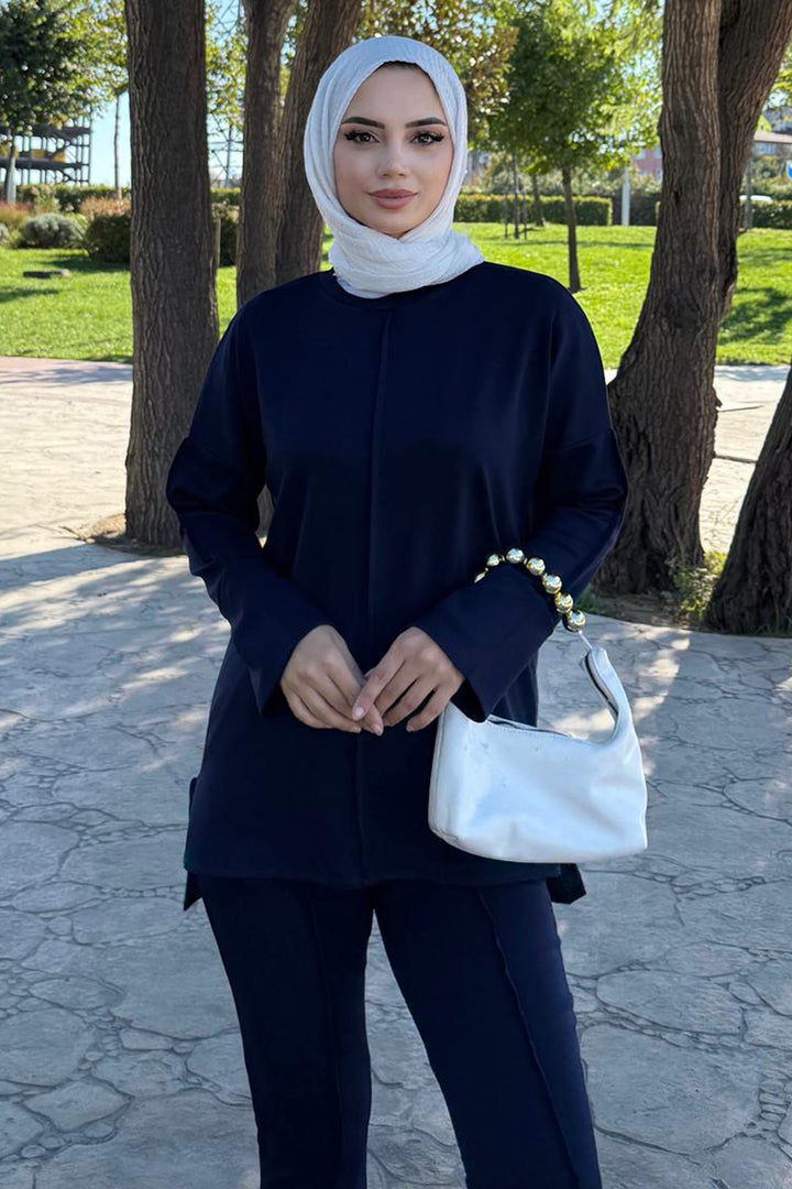 BNG Women Sewing Detailed Two-Piece Set Z5689 Navy - South Miami Heights