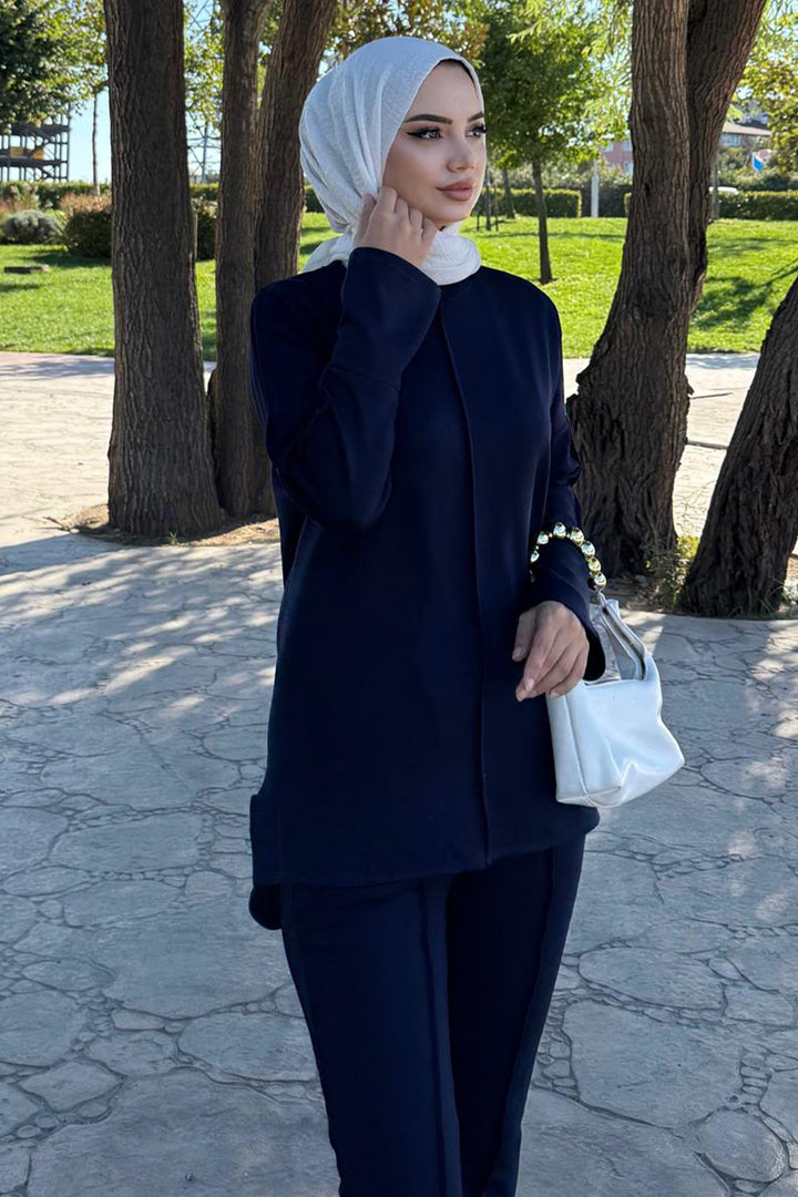 BNG Women Sewing Detailed Two-Piece Set Z5689 Navy - South Miami Heights