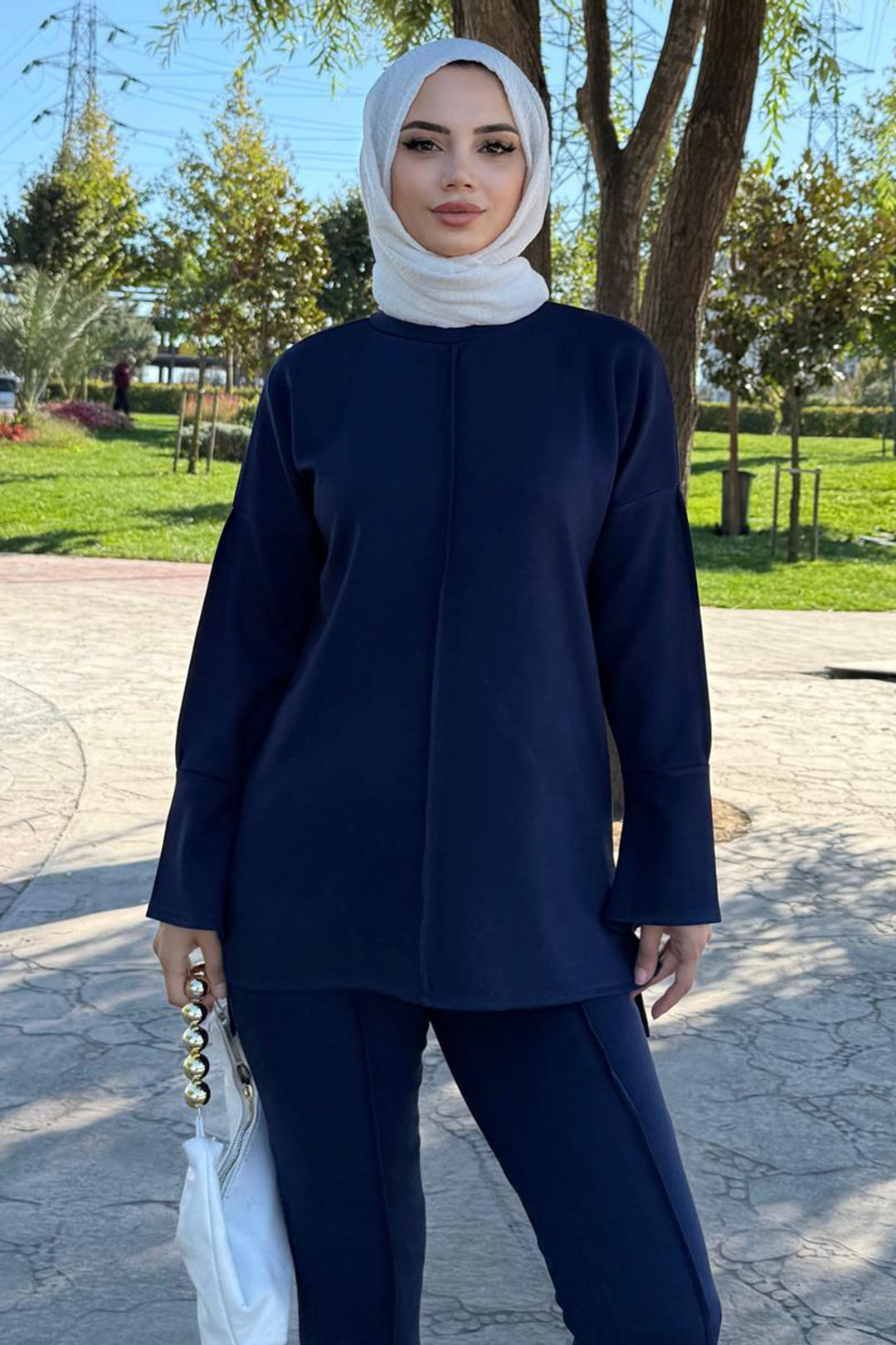 BNG Women Sewing Detailed Two-Piece Set Z5689 Navy - South Miami Heights