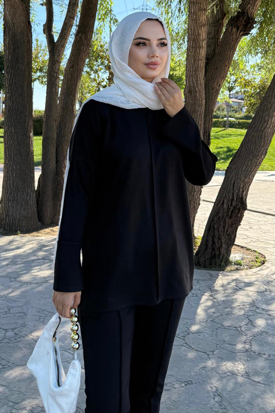 BNG Women Sewing Detailed Two-Piece Set Z5689 Black - Orange