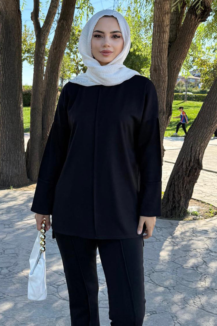 BNG Women Sewing Detailed Two-Piece Set Z5689 Black - Orange