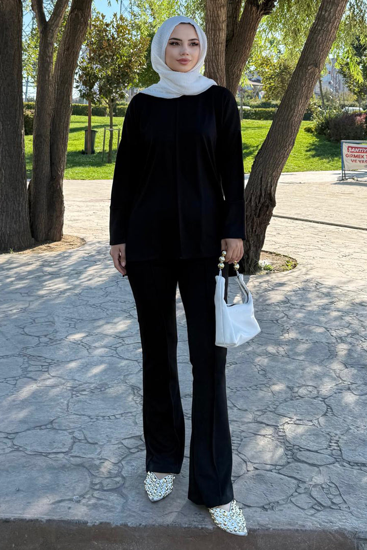 BNG Women Sewing Detailed Two-Piece Set Z5689 Black - Orange