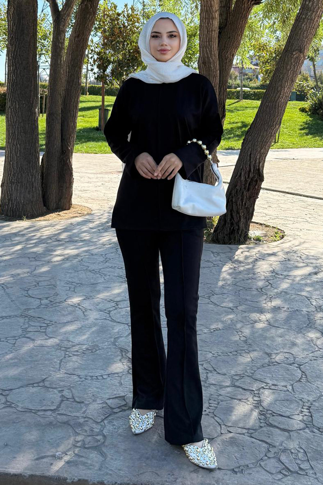 BNG Women Sewing Detailed Two-Piece Set Z5689 Black - Orange