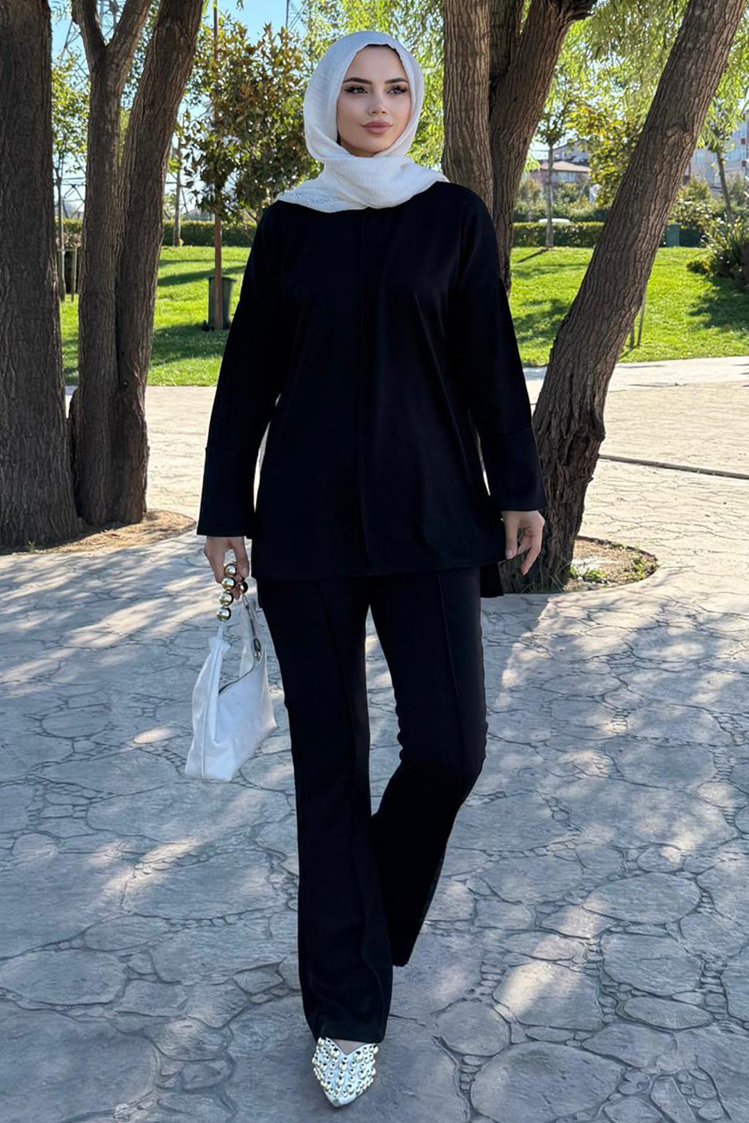 BNG Women Sewing Detailed Two-Piece Set Z5689 Black - Orange