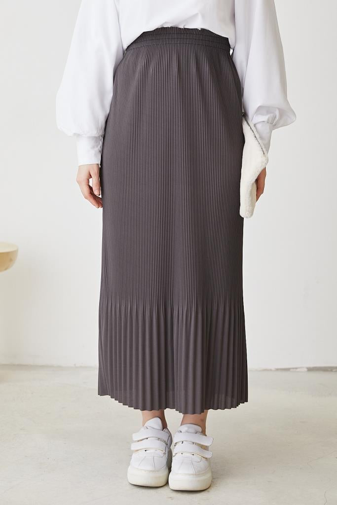 BNG Women - Pleated Hijab Skirt Anthracite - Clermont