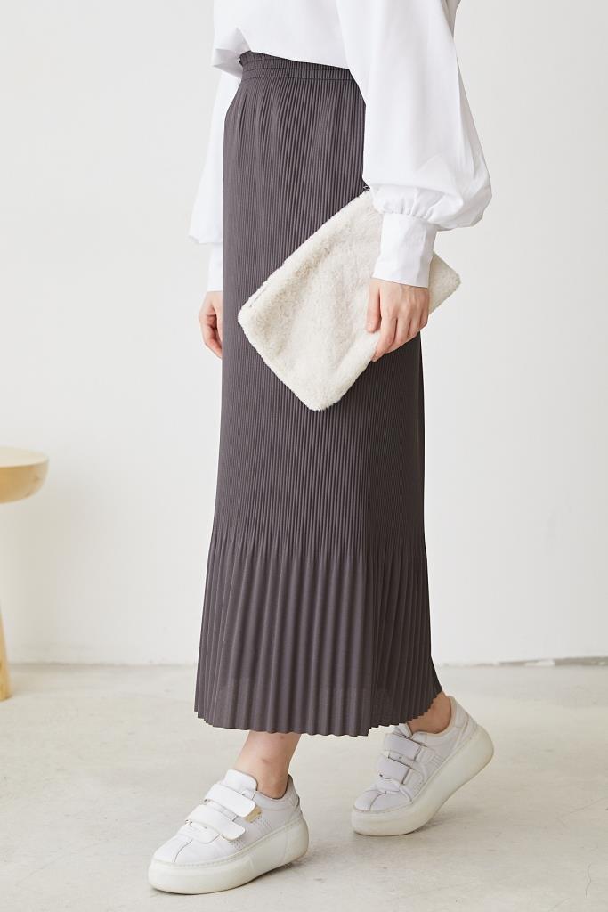 BNG Women - Pleated Hijab Skirt Anthracite - Clermont