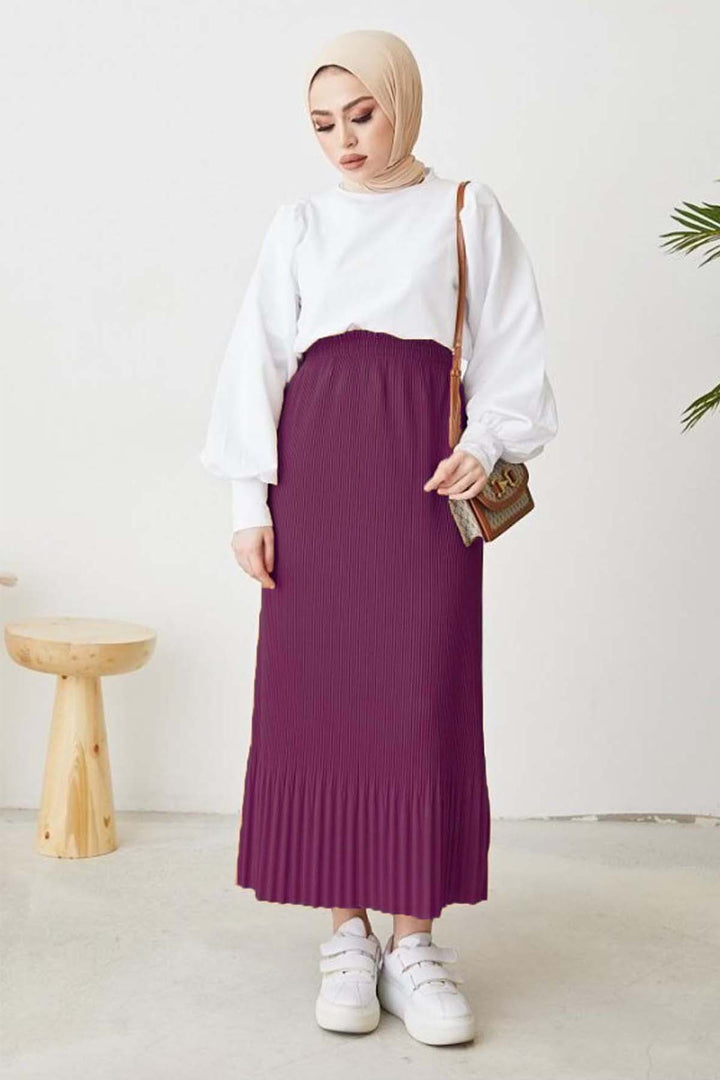 BNG Women Pleated Hijab Skirt Fuchsia 205 - Jáltipan de Morelos