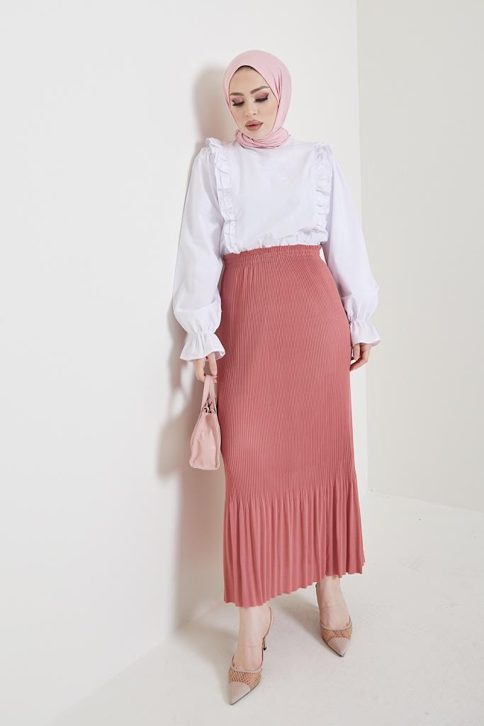 BNG Women - Pleated Hijab Skirt Rose Pink - Clermont