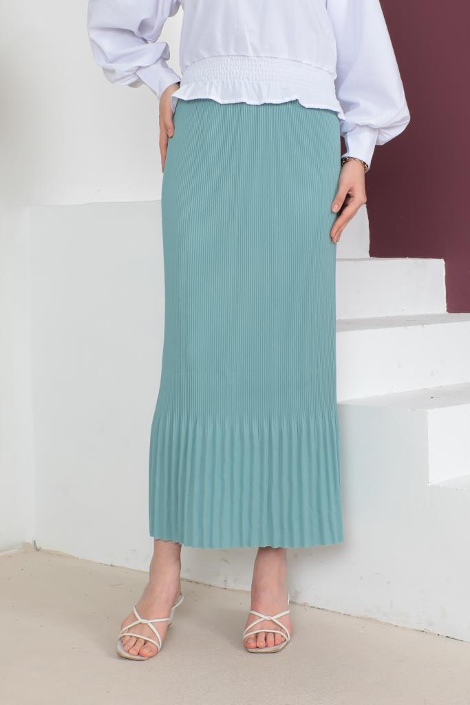 BNG Women - Pleated Hijab Skirt in Mint Green - Clermont