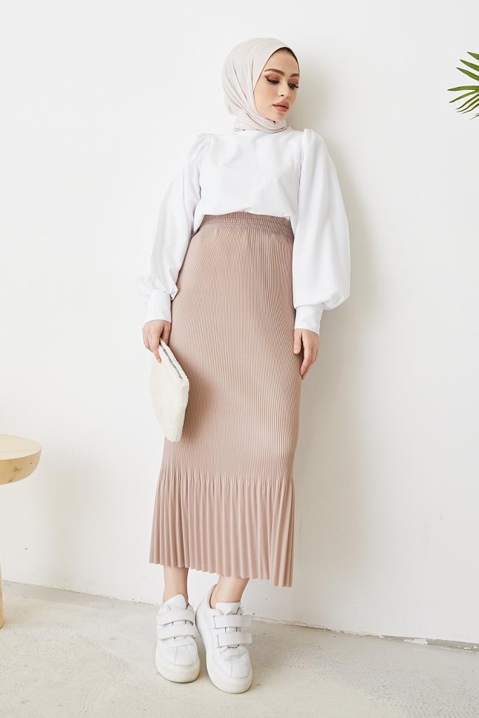 BNG Women - Pleated Hijab Skirt Stone - Clermont