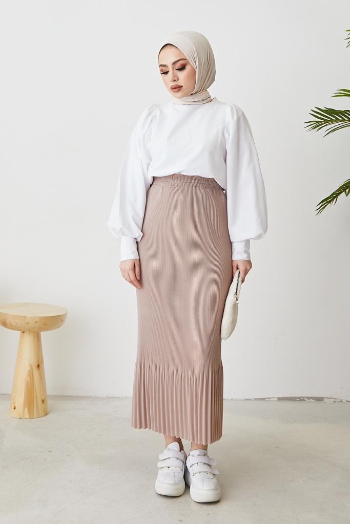 BNG Women - Pleated Hijab Skirt Stone - Clermont