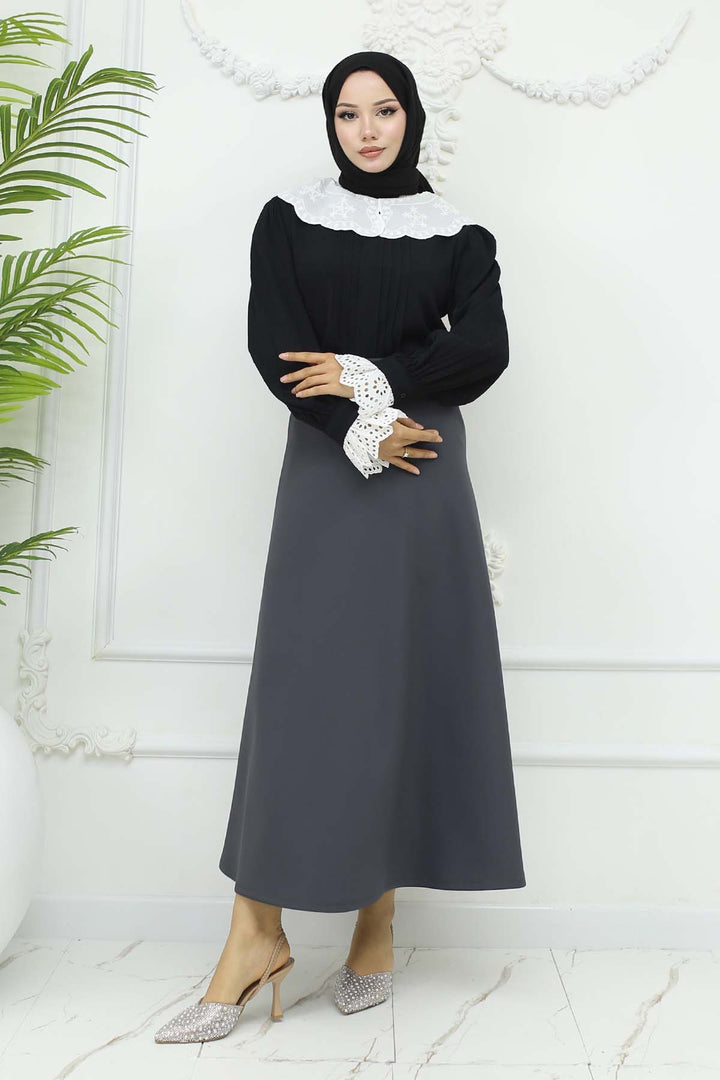 BNG Women Scuba Kloş Etek Antrasit 212 - Chemnitz