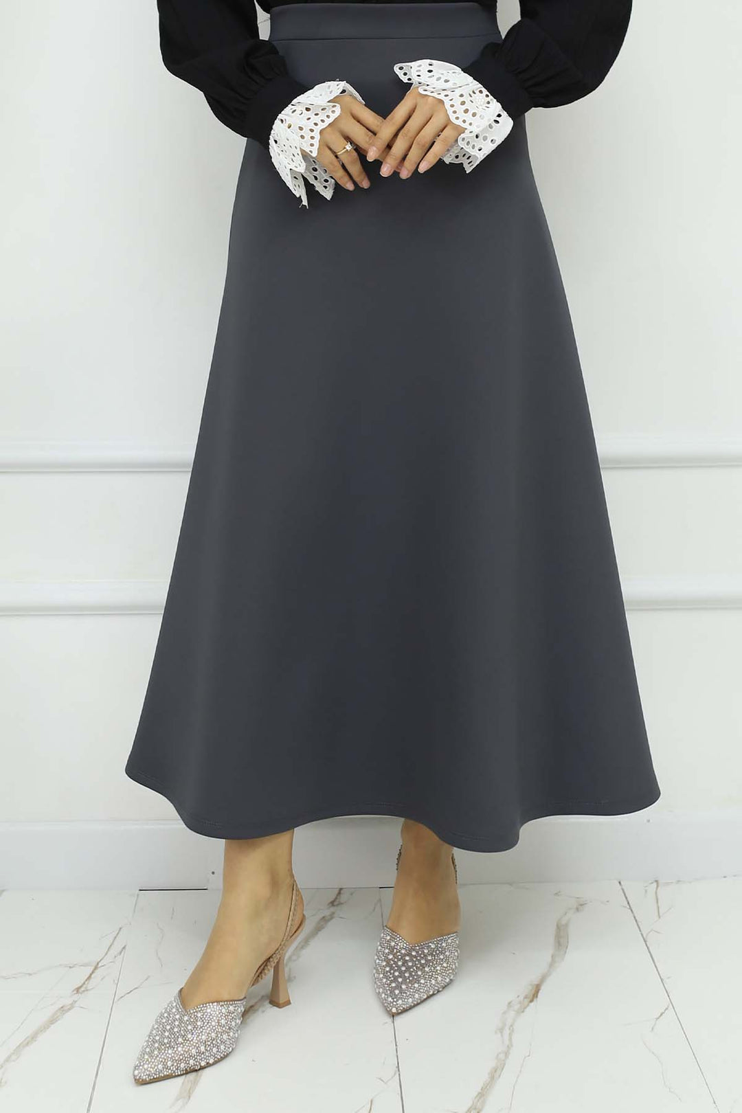 BNG Women Scuba Kloş Etek Antrasit 212 - Chemnitz