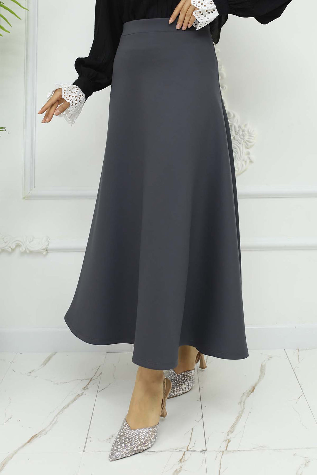 BNG Women Scuba Kloş Etek Antrasit 212 - Chemnitz