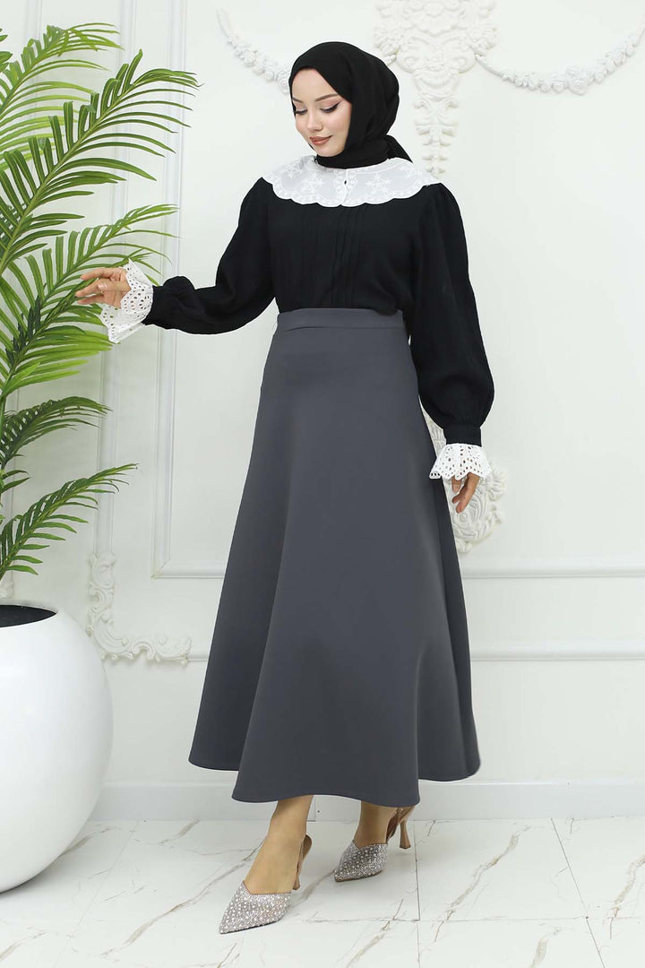 BNG Women Scuba Kloş Etek Antrasit 212 - Chemnitz