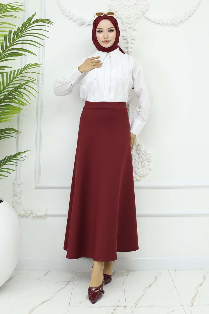 BNG Women Scuba Kloş Etek Bordo 212 - Land O Lakes