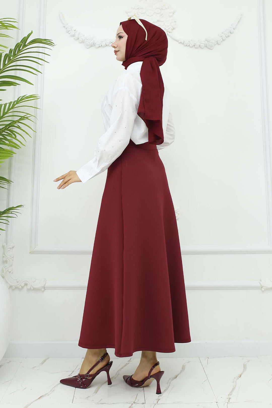 BNG Women Scuba Kloş Etek Bordo 212 - Land O Lakes