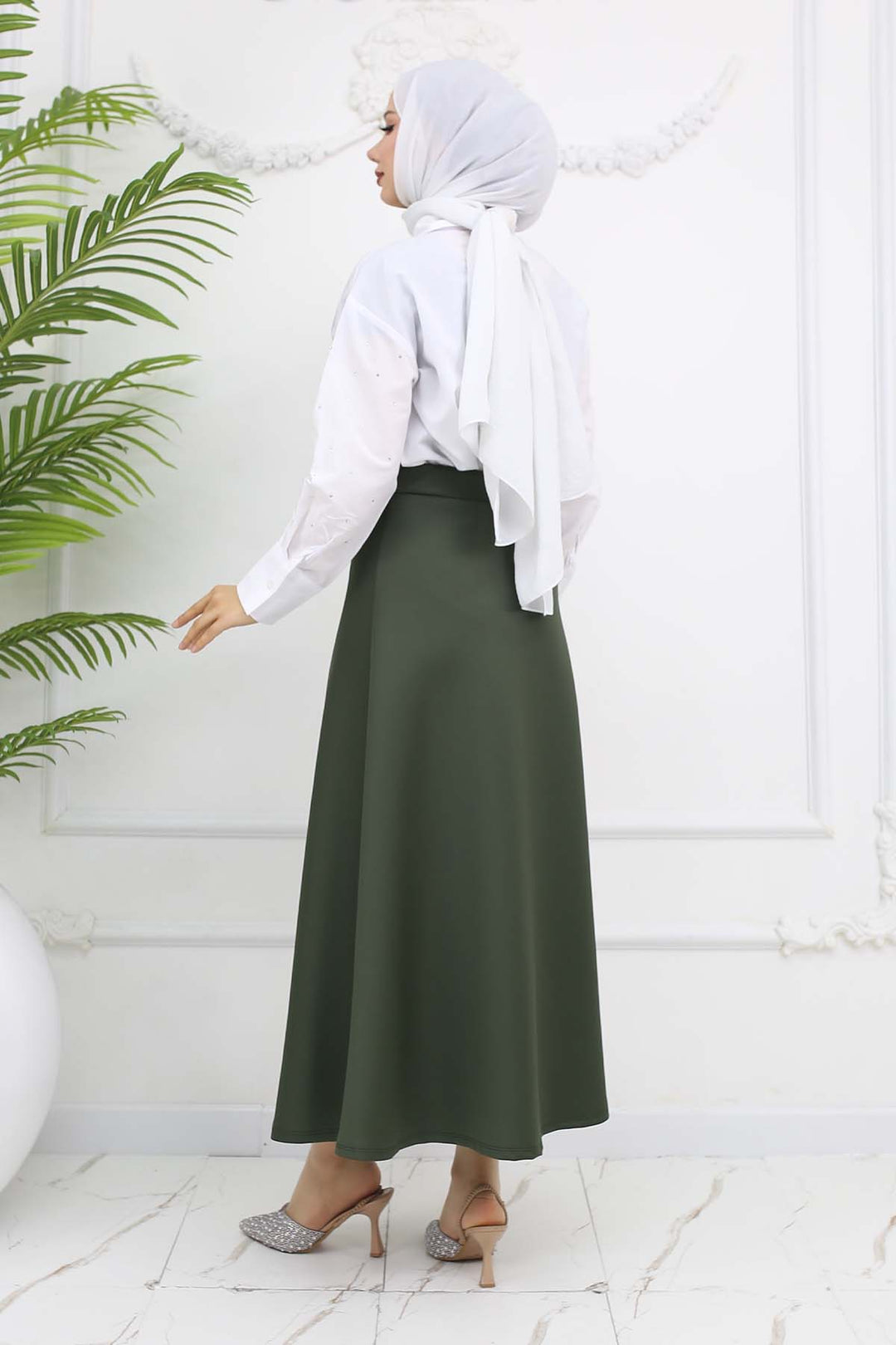 BNG Women Scuba Flare Skirt Khaki 212 - Delicias