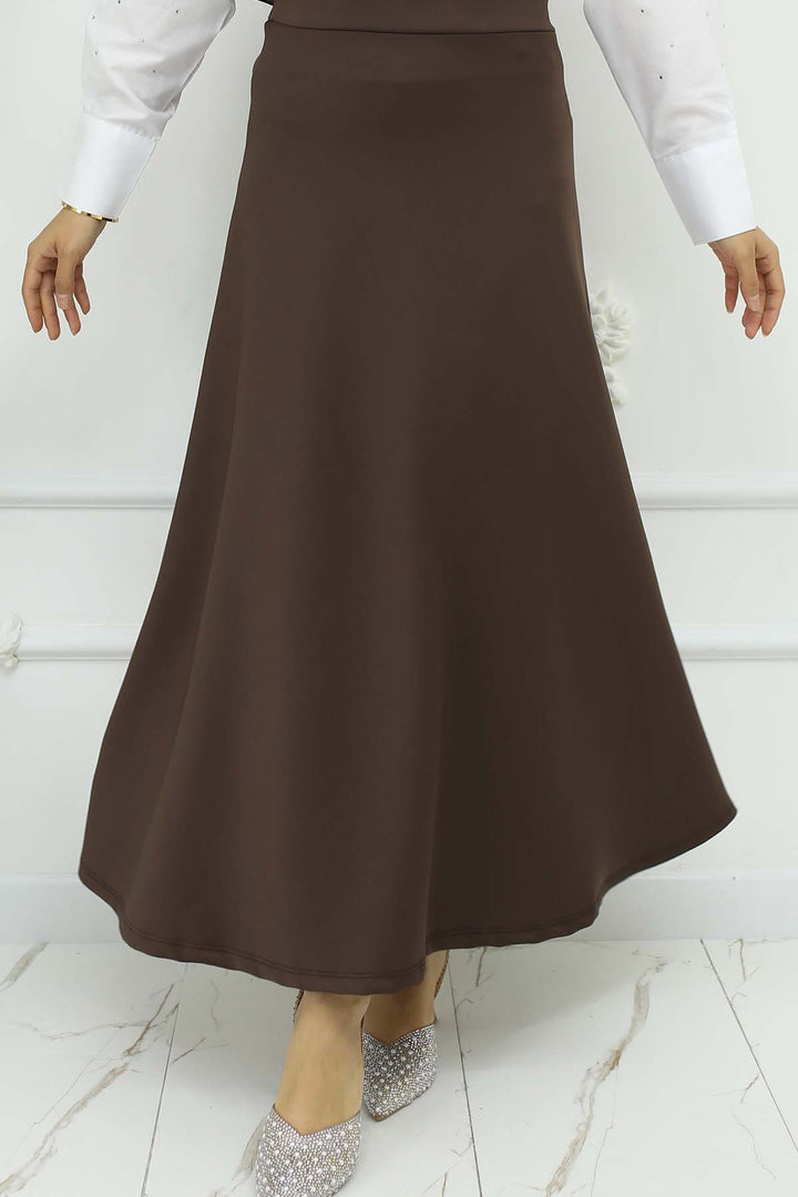 BNG Women Scuba Kloş Etek Kahverengi 212 - Kyiv