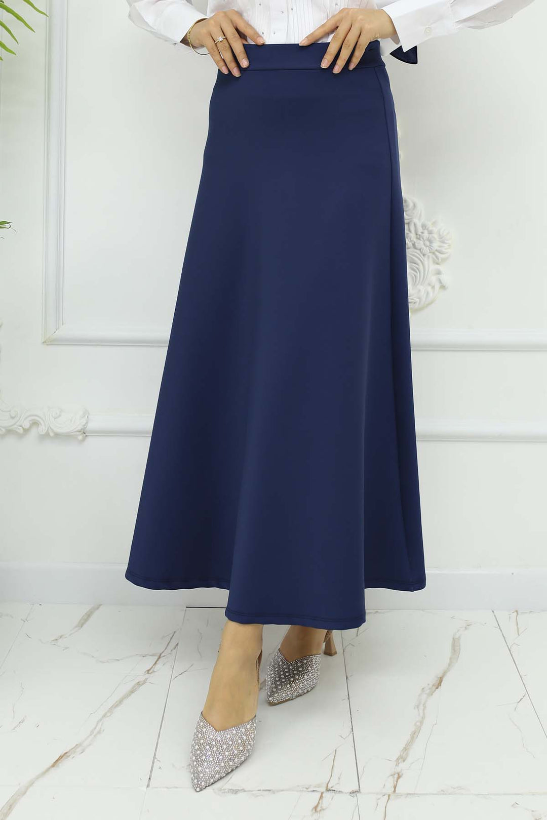 BNG Women Scuba Kloş Etek Lacivert 212 - Mazarrón