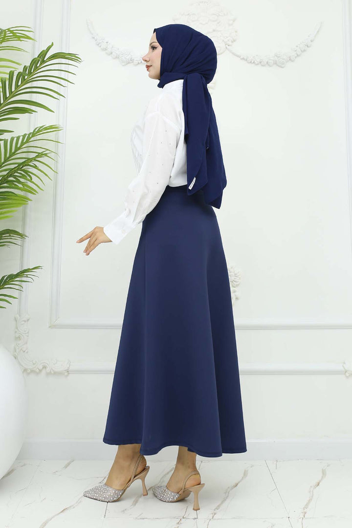 BNG Women Scuba Kloş Etek Lacivert 212 - Mazarrón