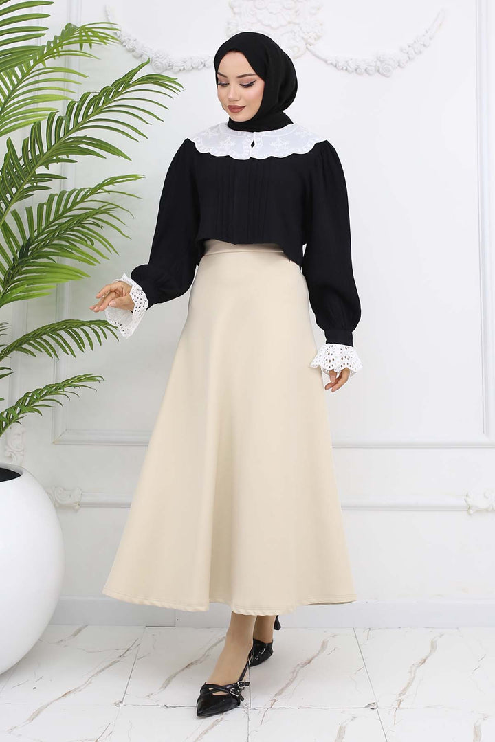 BNG Women Scuba Kloş Etek Taş Rengi 212 - Pomigliano d’Arco