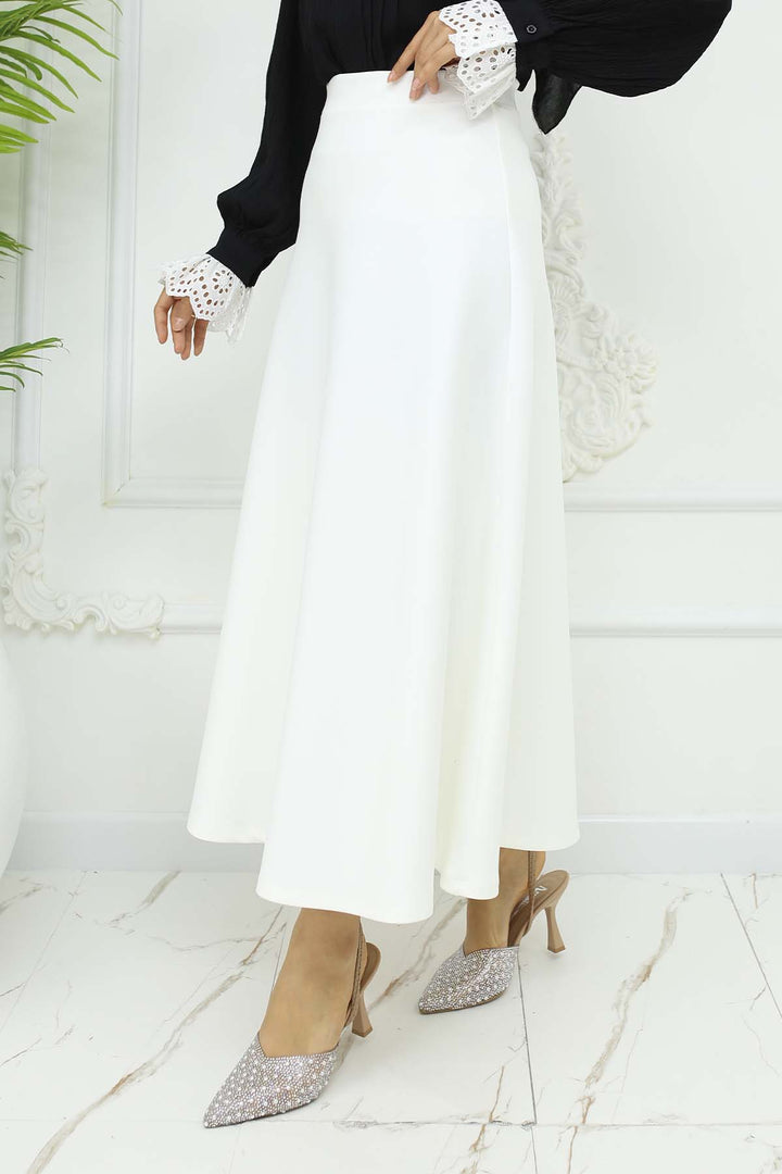 BNG Women Scuba Kloş Etek Beyaz 212 - Eastpointe