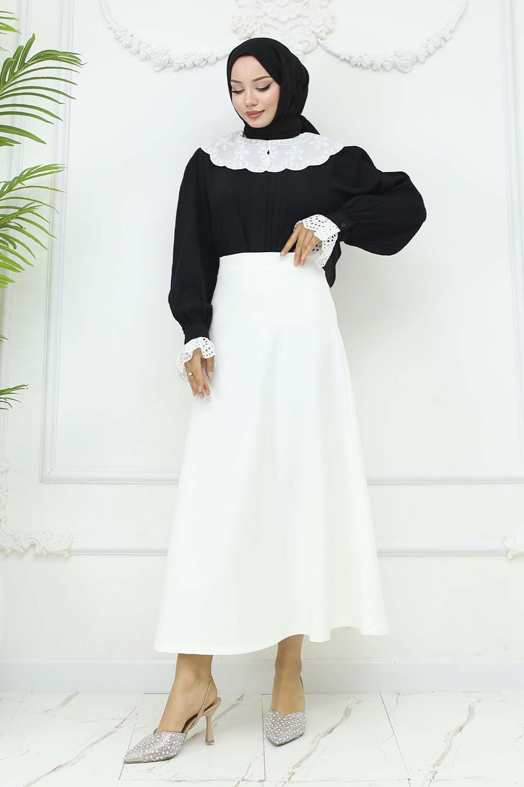 BNG Women Scuba Kloş Etek Beyaz 212 - Eastpointe