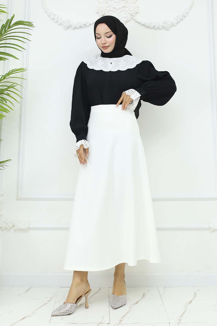 BNG Women Scuba Kloş Etek Beyaz 212 - Eastpointe