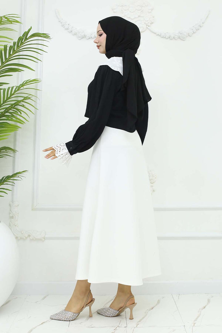 BNG Women Scuba Kloş Etek Beyaz 212 - Eastpointe