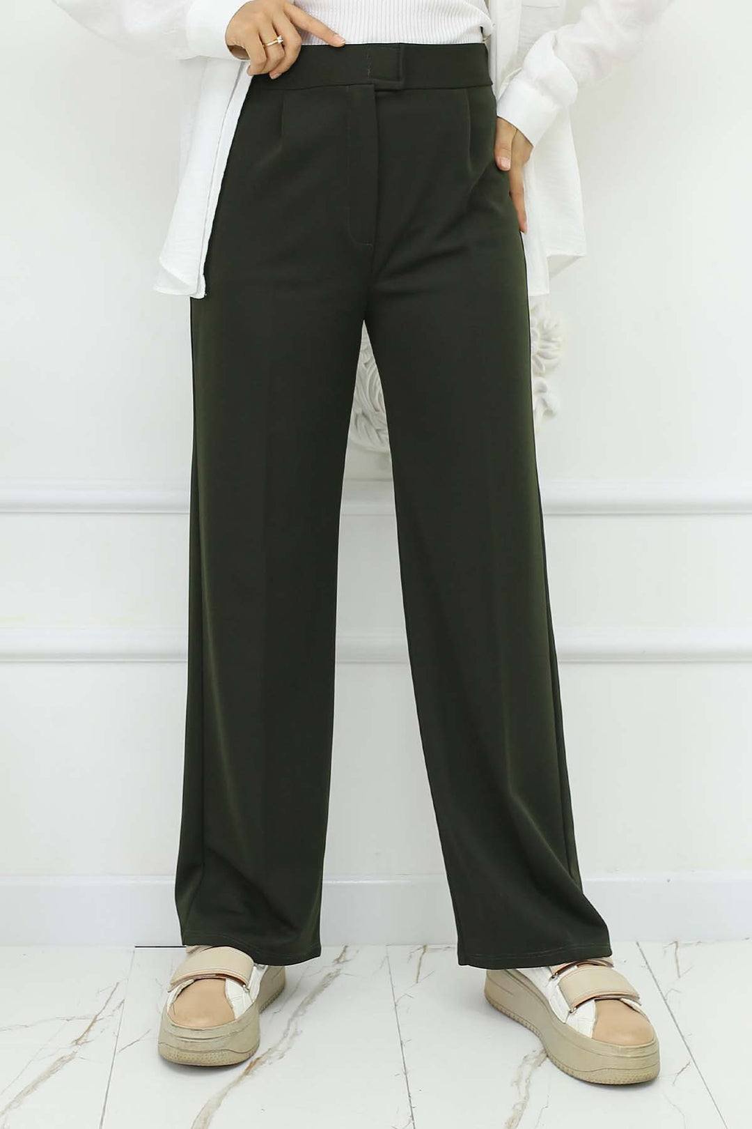 BNG Women Wide Leg Palazzo Pants Khaki 3044 - Bend