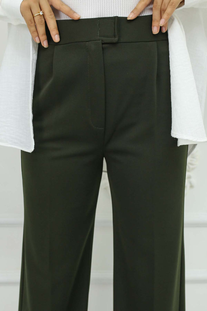 BNG Women Wide Leg Palazzo Pants Khaki 3044 - Bend