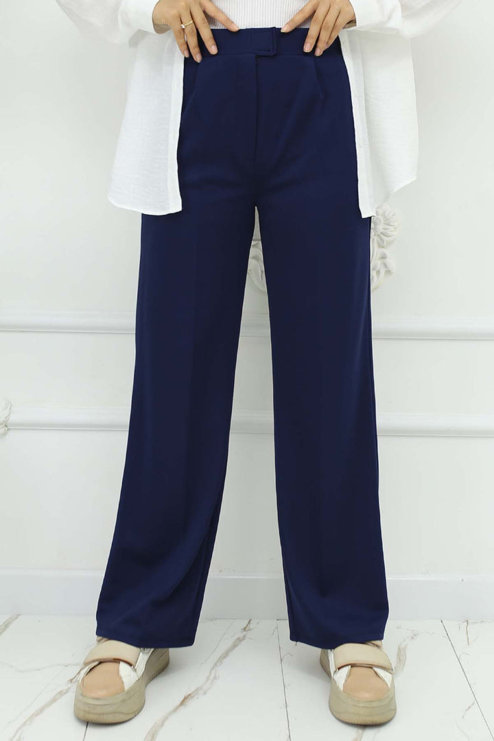 BNG Women Wide Leg Palazzo Pants Navy Blue 3044 - Ravenna