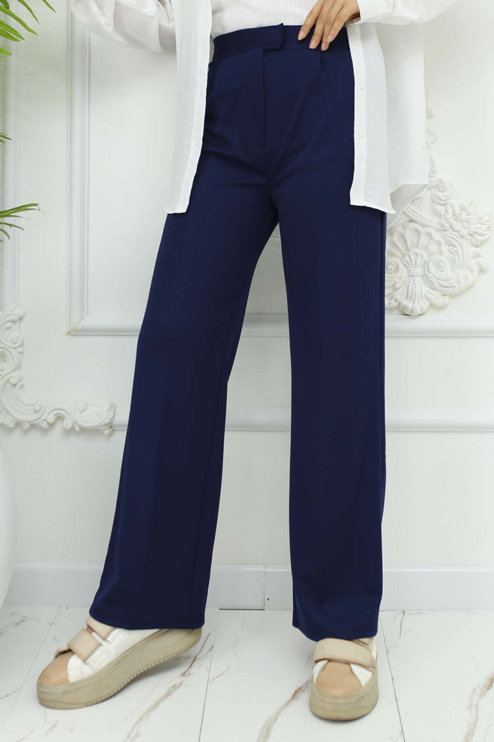 BNG Women Wide Leg Palazzo Pants Navy Blue 3044 - Ravenna