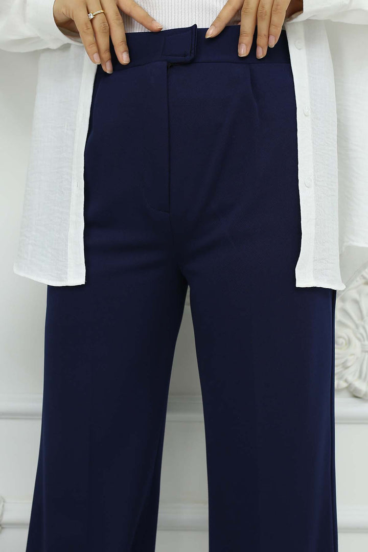BNG Women Wide Leg Palazzo Pants Navy Blue 3044 - Ravenna