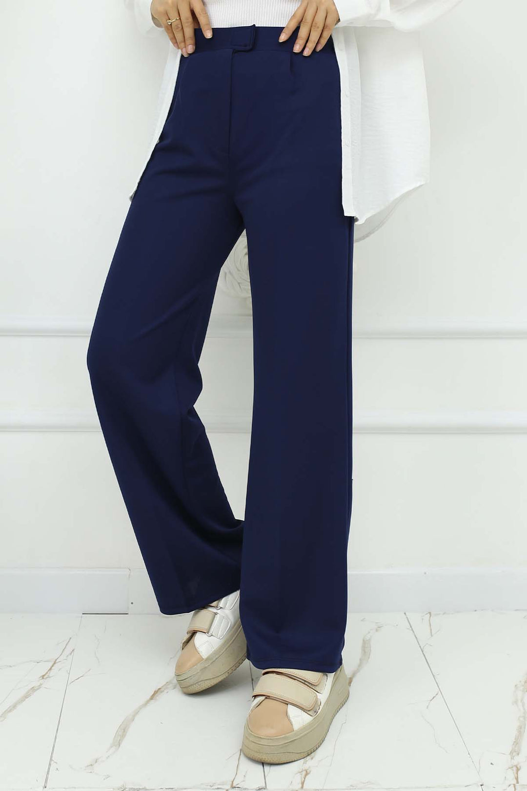 BNG Women Wide Leg Palazzo Pants Navy Blue 3044 - Ravenna