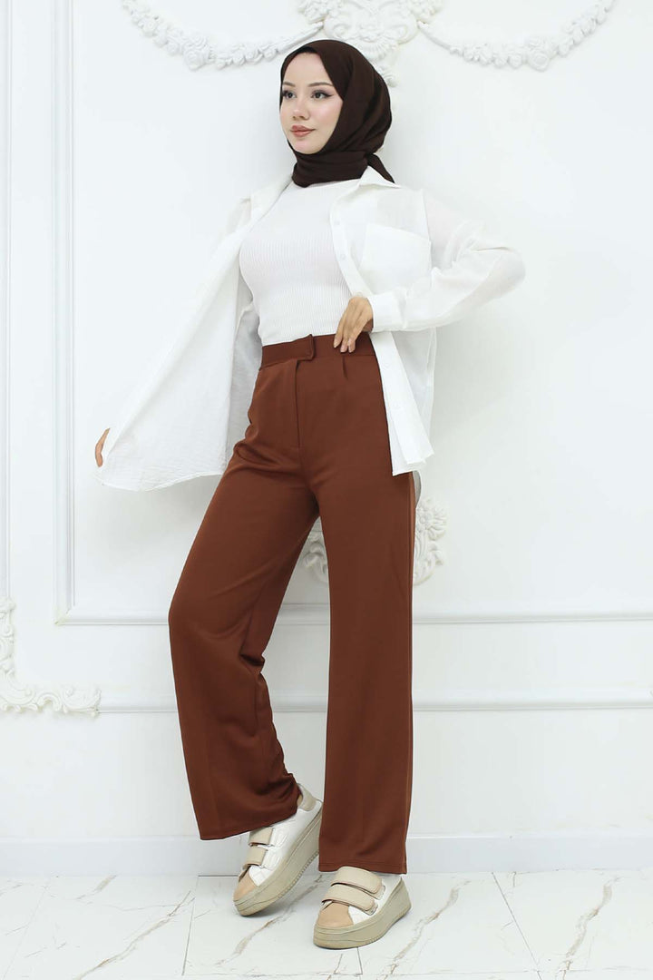 BNG Women Wide Leg Palazzo Pants Beige 3044 - Petroúpoli