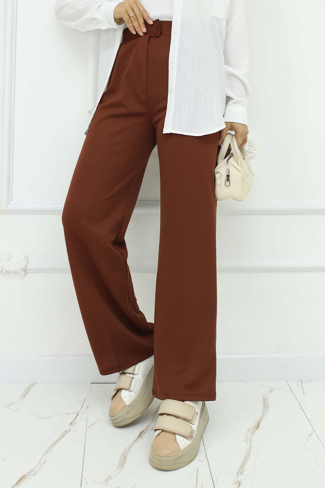 BNG Women Wide Leg Palazzo Pants Beige 3044 - Petroúpoli