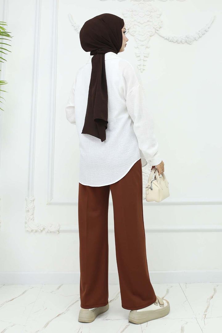 BNG Women Wide Leg Palazzo Pants Beige 3044 - Petroúpoli